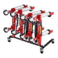 VEVOR Car Dolly Rack, Storage Rack with 360 Rotatable Wheels, Hydraulic Ratchet Trolley Jack Stand Organizer, 4-Dolly Capacity, Black