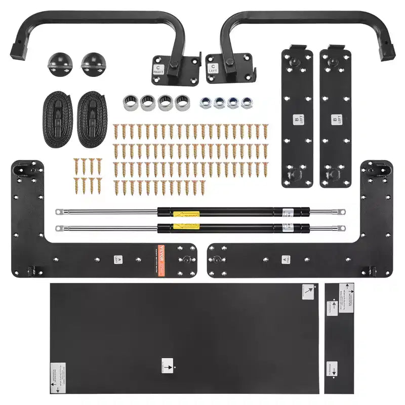 VEVOR Murphy Bed Kit, Twin Size, Vertical Deluxe DIY Wall Bed Mechanical Hardware Kit, Pneumatic Lever Heavy Duty Bed Frame Support, Folding Bed,Black