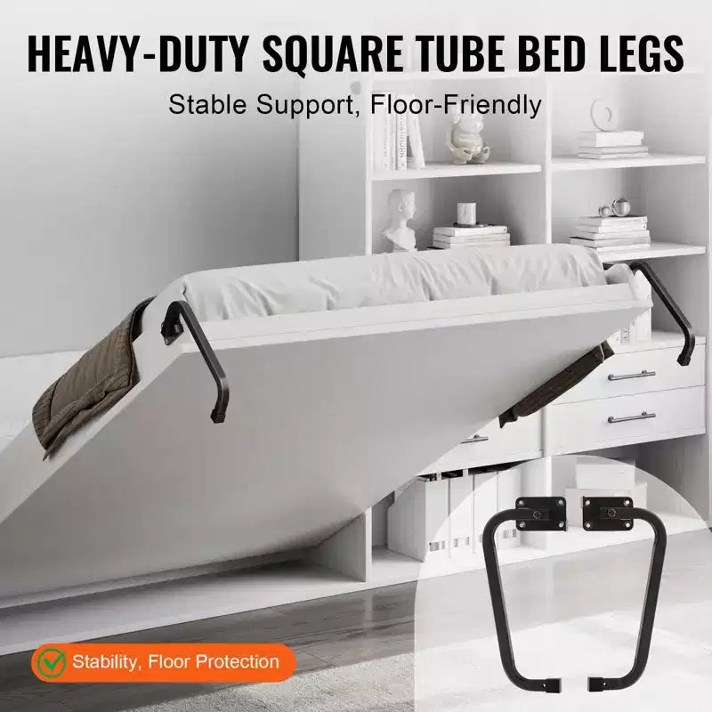 Kit letto a scomparsa VEVOR, una piazza, kit meccanico di ferramenta di lusso fai da te per letto a muro verticale, leva pneumatica resistente supporto per telaio letto, letto pieghevole, nero