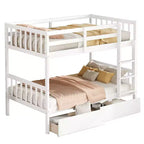 Okak 77.3IN Letto a Castello Doppio con 2 Cassetti Contenitore, Letti Multifunzione Convertibili in 2 Letti Singoli per Camera da Letto, Camera dei Bambini, Bianco