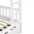 Okak 77.3IN Letto a Castello Doppio con 2 Cassetti Contenitore, Letti Multifunzione Convertibili in 2 Letti Singoli per Camera da Letto, Camera dei Bambini, Bianco