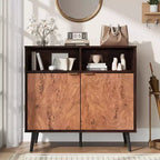 31.5 Mobile Credenza Buffet con Vano Contenitore, Mobile da Cucina in Legno Stile Fattoria