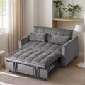 PexFix 3 in 1 Convertible Sleeper Sofa Bed Pull Out Couch Adjustable Backrest Velvet Loveseat Futon Sofa with Pillows for Living Room Dark Gray