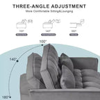 PexFix Divano Letto Trasformabile 3 in 1 Divano Estraibile Schienale Regolabile in Velluto Divanetto Futon con Cuscini per Soggiorno Grigio Scuro