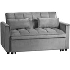 PexFix Divano Letto Trasformabile 3 in 1 Divano Estraibile Schienale Regolabile in Velluto Divanetto Futon con Cuscini per Soggiorno Grigio Scuro