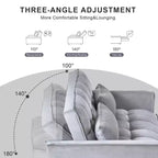 PexFix Divano Letto Trasformabile 3 in 1 Divano Estraibile Schienale Regolabile in Velluto con Cuscini per Soggiorno Appartamento Grigio
