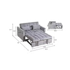 PexFix Divano Letto Trasformabile 3 in 1 Divano Estraibile Schienale Regolabile in Velluto con Cuscini per Soggiorno Appartamento Grigio