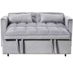 PexFix Divano Letto Trasformabile 3 in 1 Divano Estraibile Schienale Regolabile in Velluto con Cuscini per Soggiorno Appartamento Grigio