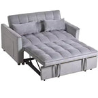 PexFix Divano Letto Trasformabile 3 in 1 Divano Estraibile Schienale Regolabile in Velluto con Cuscini per Soggiorno Appartamento Grigio