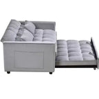 PexFix Divano Letto Trasformabile 3 in 1 Divano Estraibile Schienale Regolabile in Velluto con Cuscini per Soggiorno Appartamento Grigio
