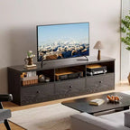 COZONY Mobile TV moderno di metà secolo con ante scorrevoli a persiana, Centro di intrattenimento con contenitore per soggiorno