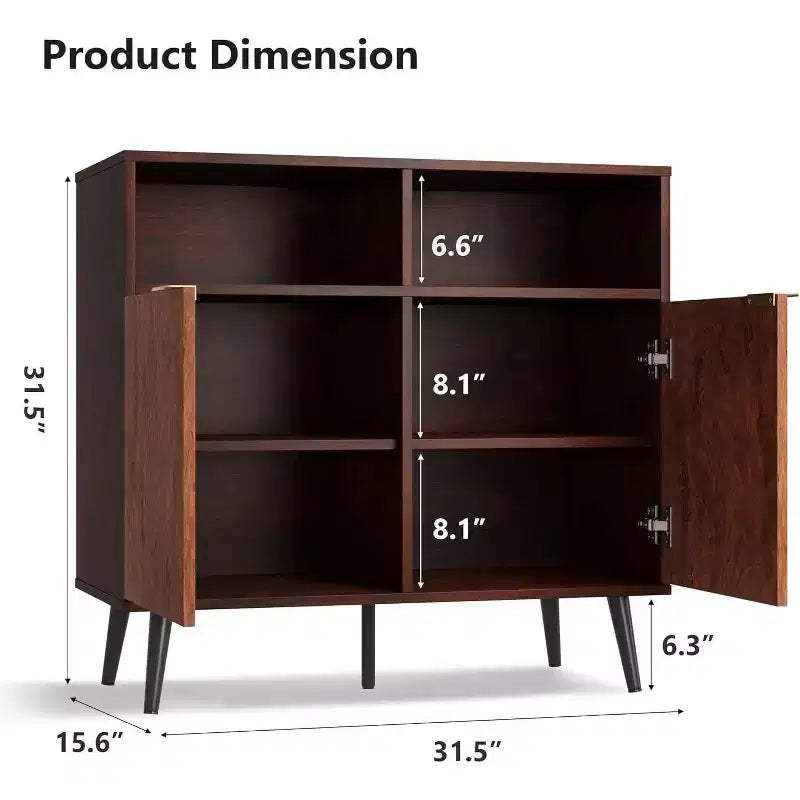 31.5 Mobile Buffet - Credenza con Cassetti, Scaffali e Ante, Angolo Caffè e Compatibile con Robot Aspirapolvere