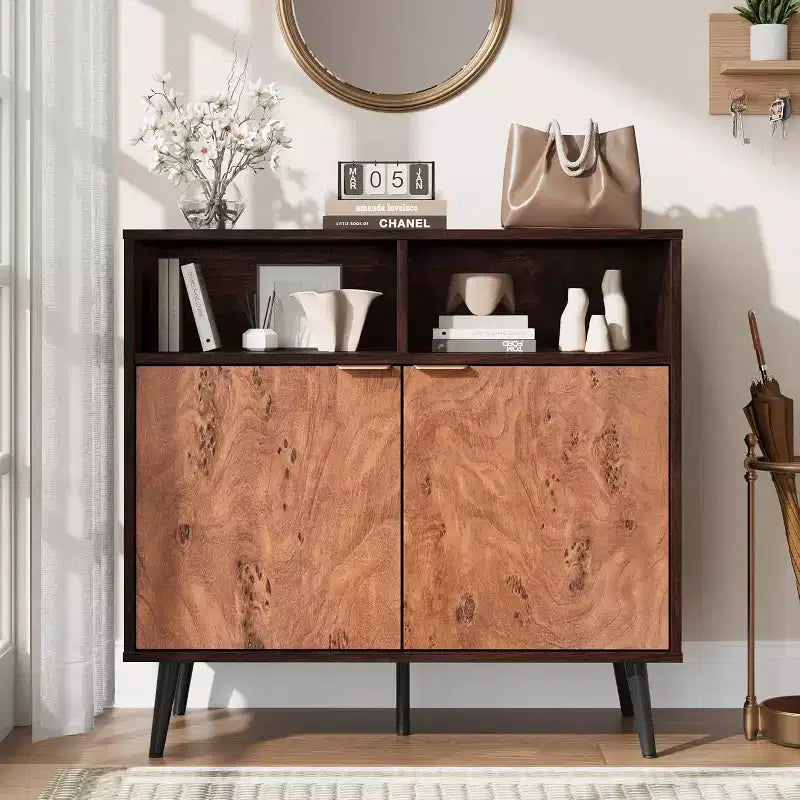 31.5 Mobile Buffet - Credenza con Cassetti, Scaffali e Ante, Angolo Caffè e Compatibile con Robot Aspirapolvere