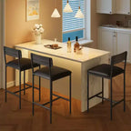 Set di 2 sgabelli da bar, sgabelli da bar da cucina con poggiapiedi, sedie da bar imbottite da 65 cm con schienale, 2 sgabelli da bancone ad altezza bancone per bancone bar