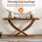 Okak 57IN Consolle Moderna con Design a Gambe Incrociate, Tavolino da Ingresso Minimalista con Piano Pesante, Tavolino d'Appoggio per Soggiorno, Corridoio