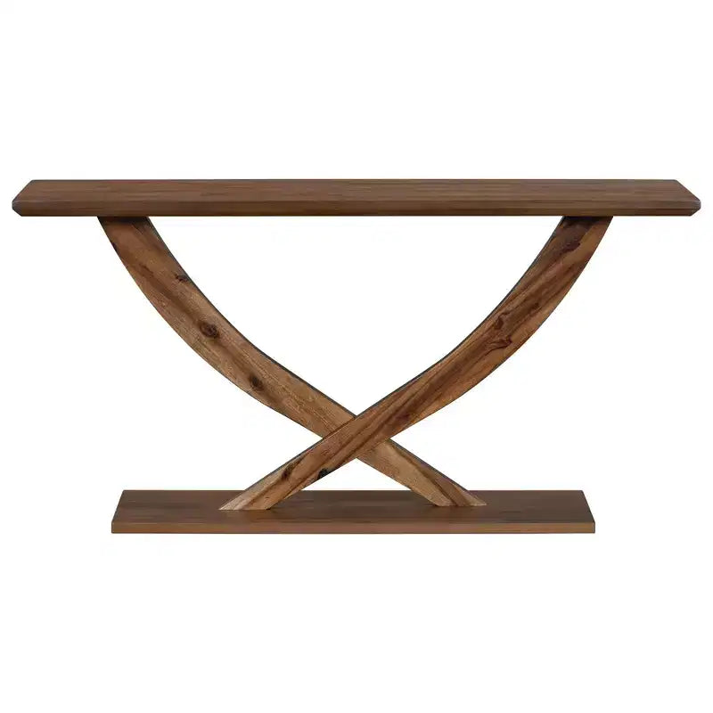 Okak 57IN Consolle Moderna con Design a Gambe Incrociate, Tavolino da Ingresso Minimalista con Piano Pesante, Tavolino d'Appoggio per Soggiorno, Corridoio