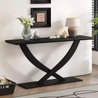 Okak 57IN Consolle Moderna con Design a Gambe Incrociate, Tavolino da Ingresso Minimalista con Piano Pesante, Tavolino d'Appoggio per Soggiorno, Corridoio