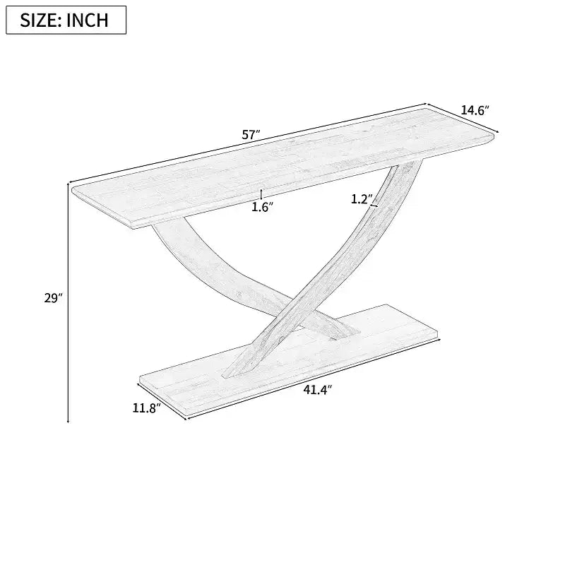 Okak 57IN Consolle Moderna con Design a Gambe Incrociate, Tavolino da Ingresso Minimalista con Piano Pesante, Tavolino d'Appoggio per Soggiorno, Corridoio