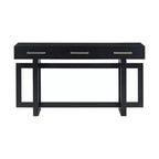 Okak 57IN Elegante Tavolo Consolle con Gambe dal Design Unico, Tavolo da Ingresso con 3 Cassetti e Maniglie in Metallo, Tavolo da Corridoio per Soggiorno, Ingresso