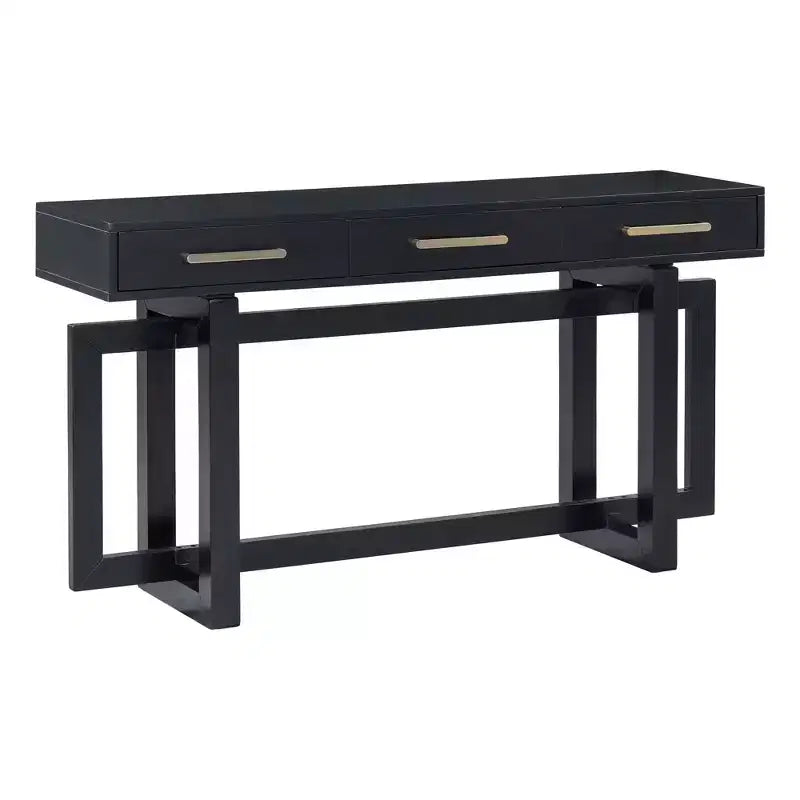Okak 57IN Elegante Tavolo Consolle con Gambe dal Design Unico, Tavolo da Ingresso con 3 Cassetti e Maniglie in Metallo, Tavolo da Corridoio per Soggiorno, Ingresso