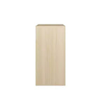 Credenza Contenitore Mobile Buffet Mobile Accento con Ante Scorrevoli, Organizer a 2 Livelli con Ripiani Aperti e Chiusi, Naturale+Bianco - ModernLuxe