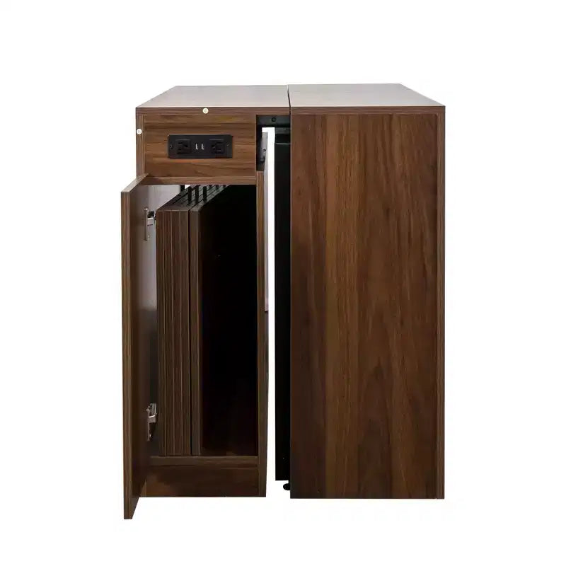 Tavolo da pranzo allungabile moderno Okak 118IN, tavolo da cucina multifunzione con contenitore, tavolo pieghevole salvaspazio per feste e riunioni
