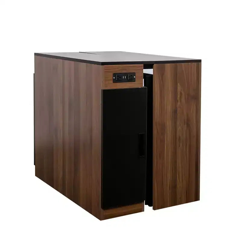 Tavolo da pranzo allungabile moderno Okak 118IN, tavolo da cucina multifunzione con contenitore, tavolo pieghevole salvaspazio per feste e riunioni