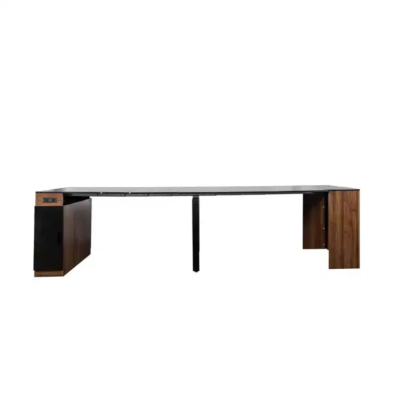 Tavolo da pranzo allungabile moderno Okak 118IN, tavolo da cucina multifunzione con contenitore, tavolo pieghevole salvaspazio per feste e riunioni