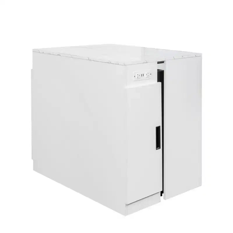 Tavolo da pranzo allungabile moderno Okak 118IN, tavolo da cucina multifunzione con contenitore, tavolo pieghevole salvaspazio per feste e riunioni
