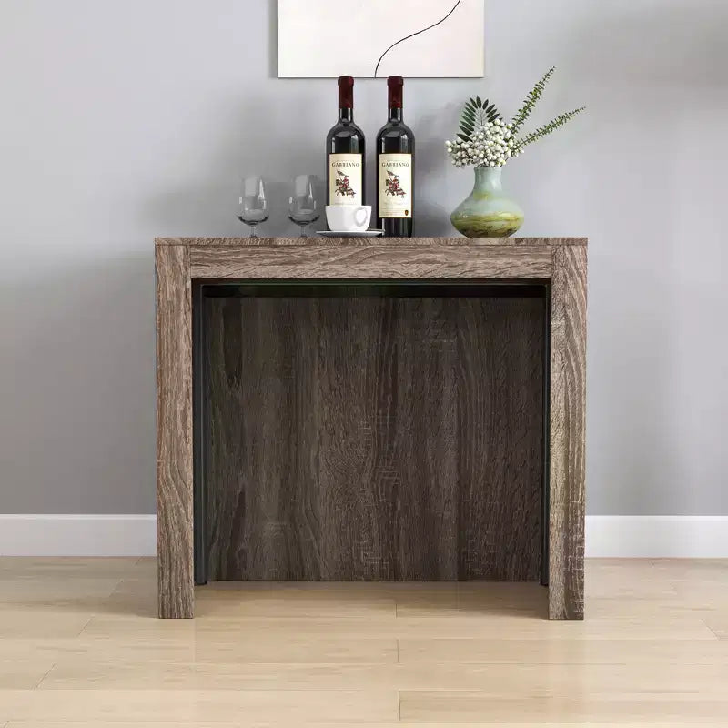 Tavolo da pranzo allungabile moderno Okak 118IN, tavolo da cucina multifunzione con contenitore, tavolo pieghevole salvaspazio per feste e riunioni