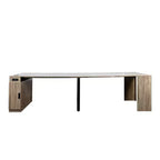 Tavolo da pranzo allungabile moderno Okak 118IN, tavolo da cucina multifunzione con contenitore, tavolo pieghevole salvaspazio per feste e riunioni