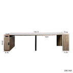 Tavolo da pranzo allungabile moderno Okak 118IN, tavolo da cucina multifunzione con contenitore, tavolo pieghevole salvaspazio per feste e riunioni