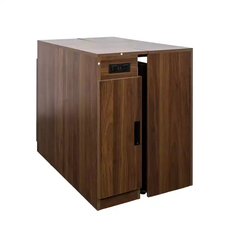 Tavolo da pranzo allungabile moderno Okak 118IN, tavolo da cucina multifunzione con contenitore, tavolo pieghevole salvaspazio per feste e riunioni
