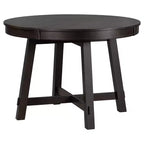 Okak 58IN Tavolo da pranzo rotondo allungabile in stile rustico, tavolo da cucina con gambe spesse incrociate e piano pesante, tavolo pieghevole per sala da pranzo