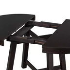 Okak 58IN Tavolo da pranzo rotondo allungabile in stile rustico, tavolo da cucina con gambe spesse incrociate e piano pesante, tavolo pieghevole per sala da pranzo