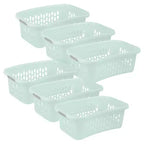Sterilite HipHold Laundry Basket, 1.5 Bushel Plastic Clothes Hamper, Mint, 6 Pk