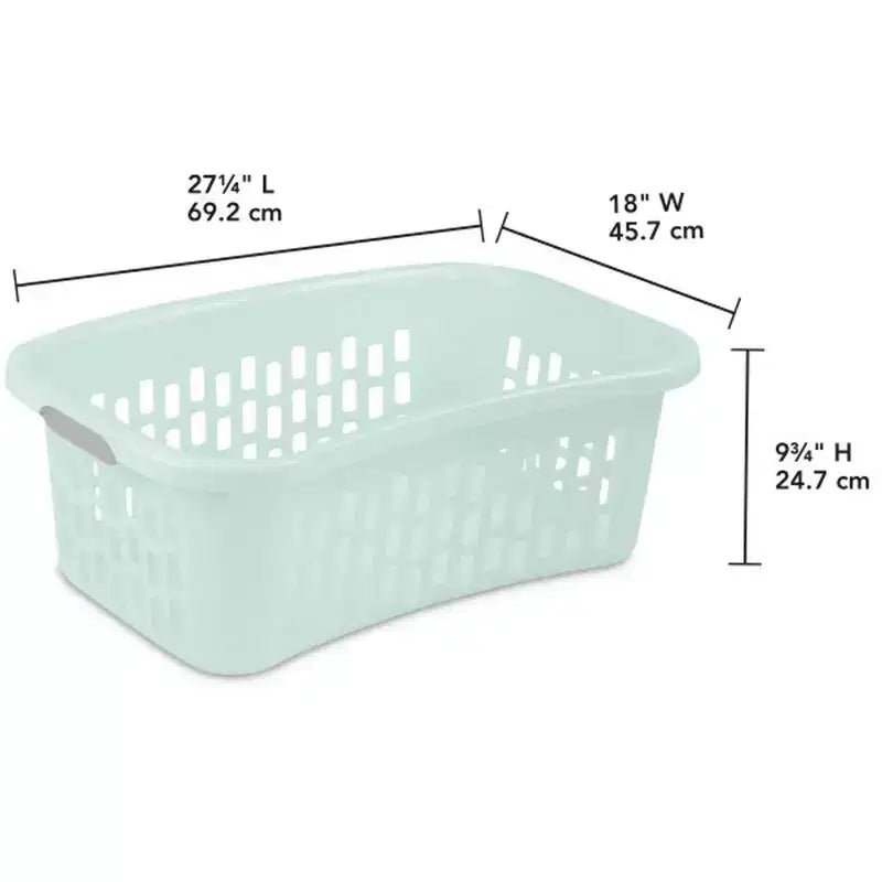 Cesto portabiancheria Sterilite HipHold, cesto per vestiti in plastica da 53 litri, menta, confezione da 6 pezzi
