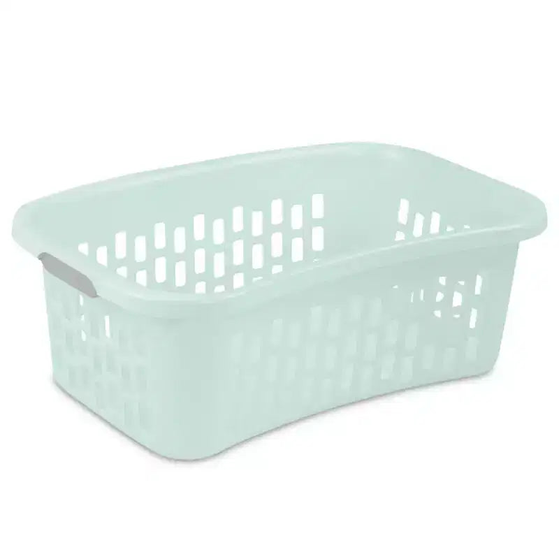 Cesto portabiancheria Sterilite HipHold, cesto per vestiti in plastica da 53 litri, menta, confezione da 6 pezzi