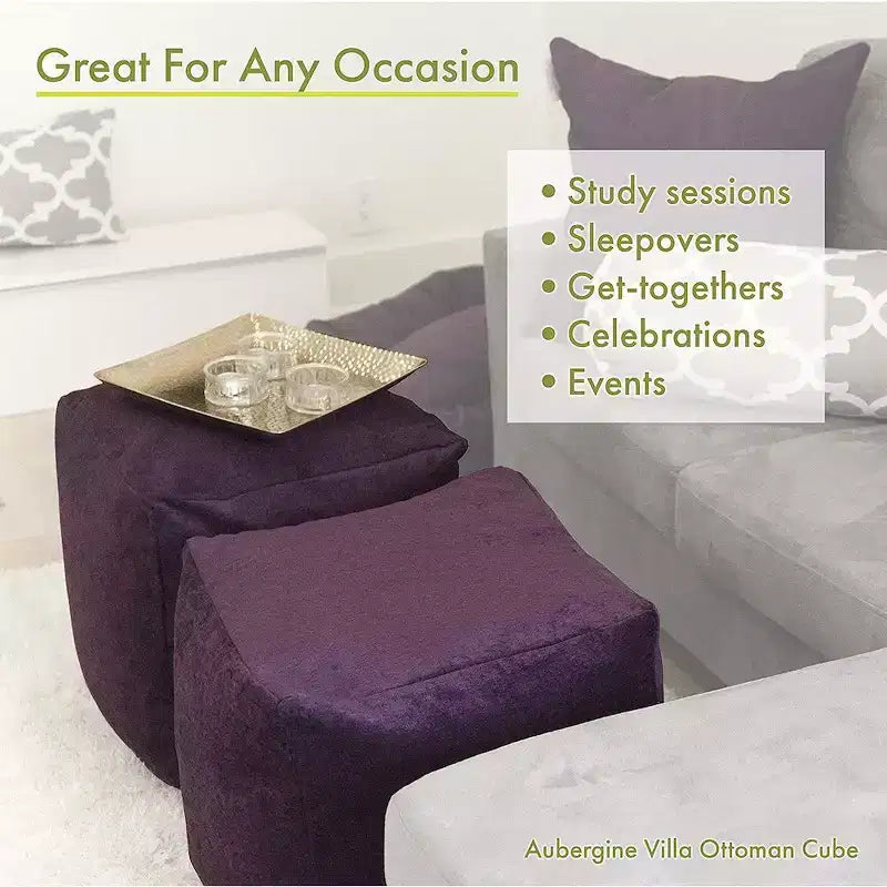 Majestic Home Goods,Pouf Cubo Corallo