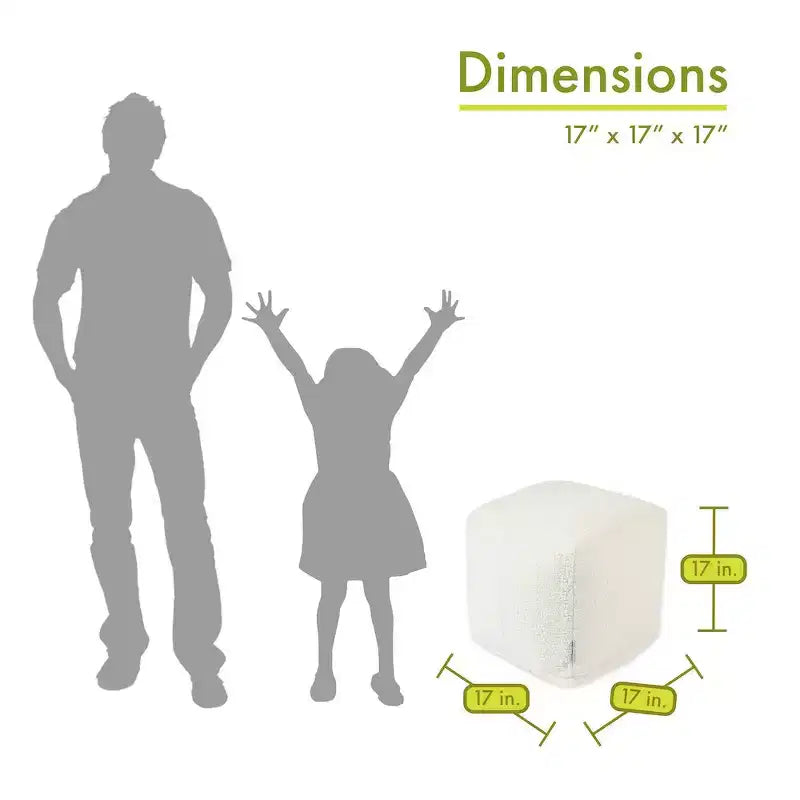 Majestic Home Goods,Pouf Cubo Crema