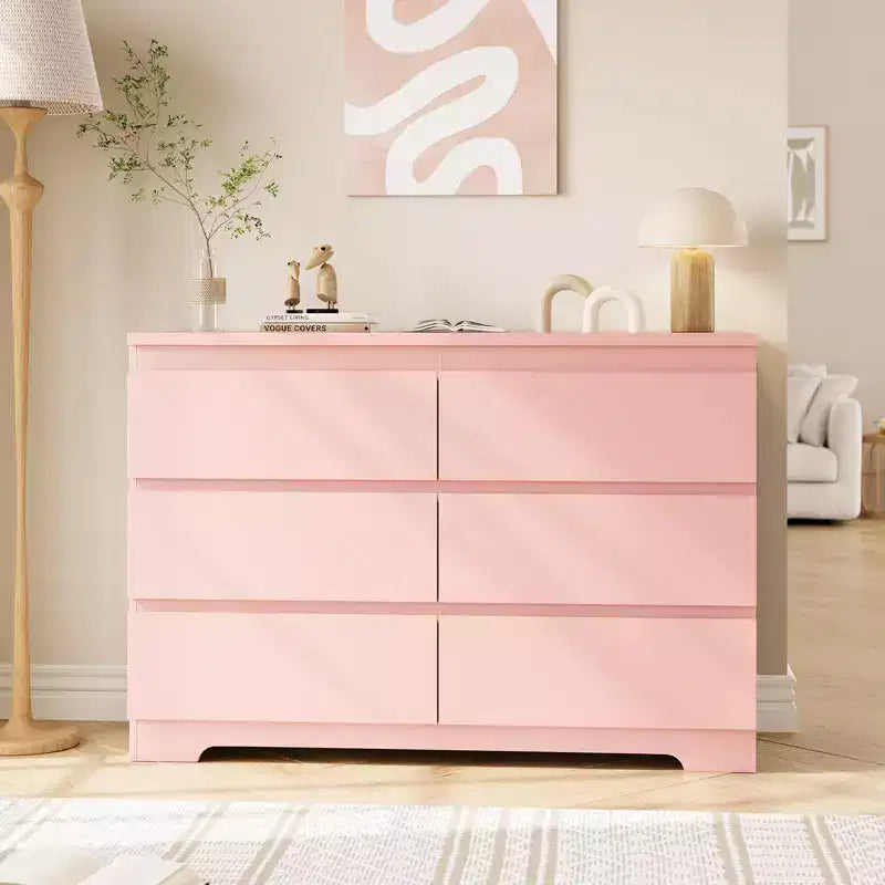 Cassettiera Moderna Bianca a 6 Cassetti, Comò Moderno Semplice, Cassettiera a 6 Cassetti per Vestiti per la Camera da Letto, Cassettiera Doppia in Legno