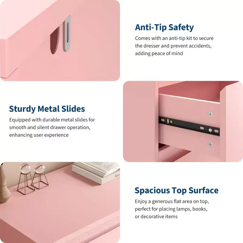 Cassettiera Moderna Bianca a 6 Cassetti, Comò Moderno Semplice, Cassettiera a 6 Cassetti per Vestiti per la Camera da Letto, Cassettiera Doppia in Legno