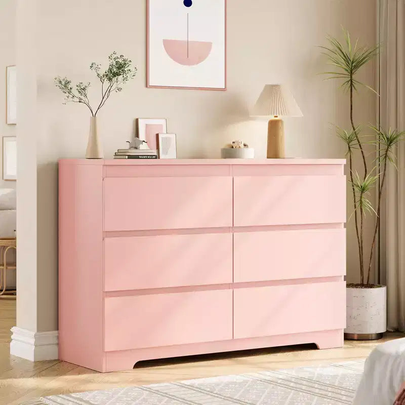 Cassettiera Moderna Bianca a 6 Cassetti, Comò Moderno Semplice, Cassettiera a 6 Cassetti per Vestiti per la Camera da Letto, Cassettiera Doppia in Legno