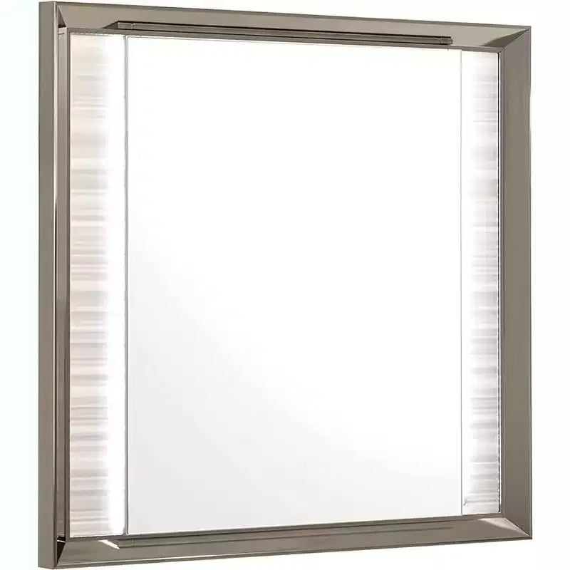 Specchio bianco HomeStock con cornice a LED – Lussuoso elemento d'arredo moderno per la camera da letto con dettagli cromati
