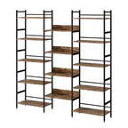 Libreria a cinque ripiani, scaffale portaoggetti vintage con ripiani aperti e struttura in metallo, adatta per soggiorno, ufficio domestico