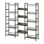 Libreria a cinque ripiani, scaffale portaoggetti vintage con ripiani aperti e struttura in metallo, adatta per soggiorno, ufficio domestico