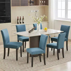 COZONY Set di 2 sedie da pranzo imbottite con bordo borchiato, sedie da pranzo Parsons con gambe in legno, sedie laterali in tessuto per cucina
