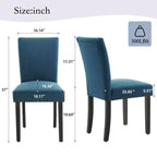 COZONY Set di 2 sedie da pranzo imbottite con bordo borchiato, sedie da pranzo Parsons con gambe in legno, sedie laterali in tessuto per cucina