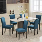 COZONY Set di 2 sedie da pranzo imbottite con bordo borchiato, sedie da pranzo Parsons con gambe in legno, sedie laterali in tessuto per cucina