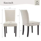 COZONY Set di 2 sedie da pranzo imbottite con bordo borchiato, sedie da pranzo Parsons con gambe in legno, sedie laterali in tessuto per cucina
